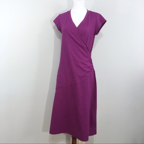 Athleta Nectar Faux Wrap Dress Purple Small Tall - Picture 3 of 15